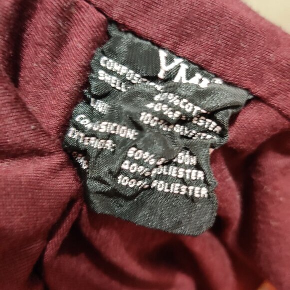 YMI S Burgundy Red Utility Hooded Vest Drawstring Street Style Militarycore Moto - Picture 9 of 11